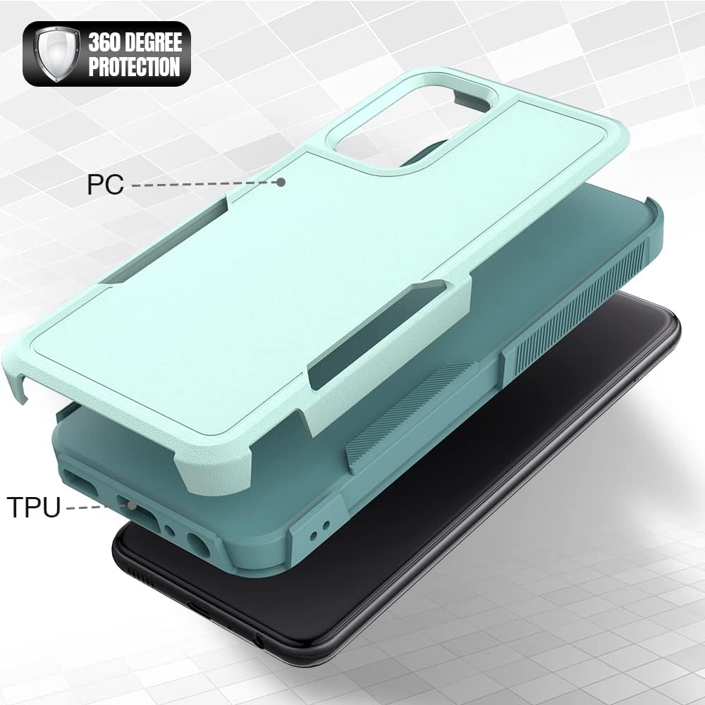 Jeylly Funda para Samsung Galaxy A23, 3 en 1, resistente cuerpo completo, resistente, protección a prueba de golpes, híbrida de goma protectora para