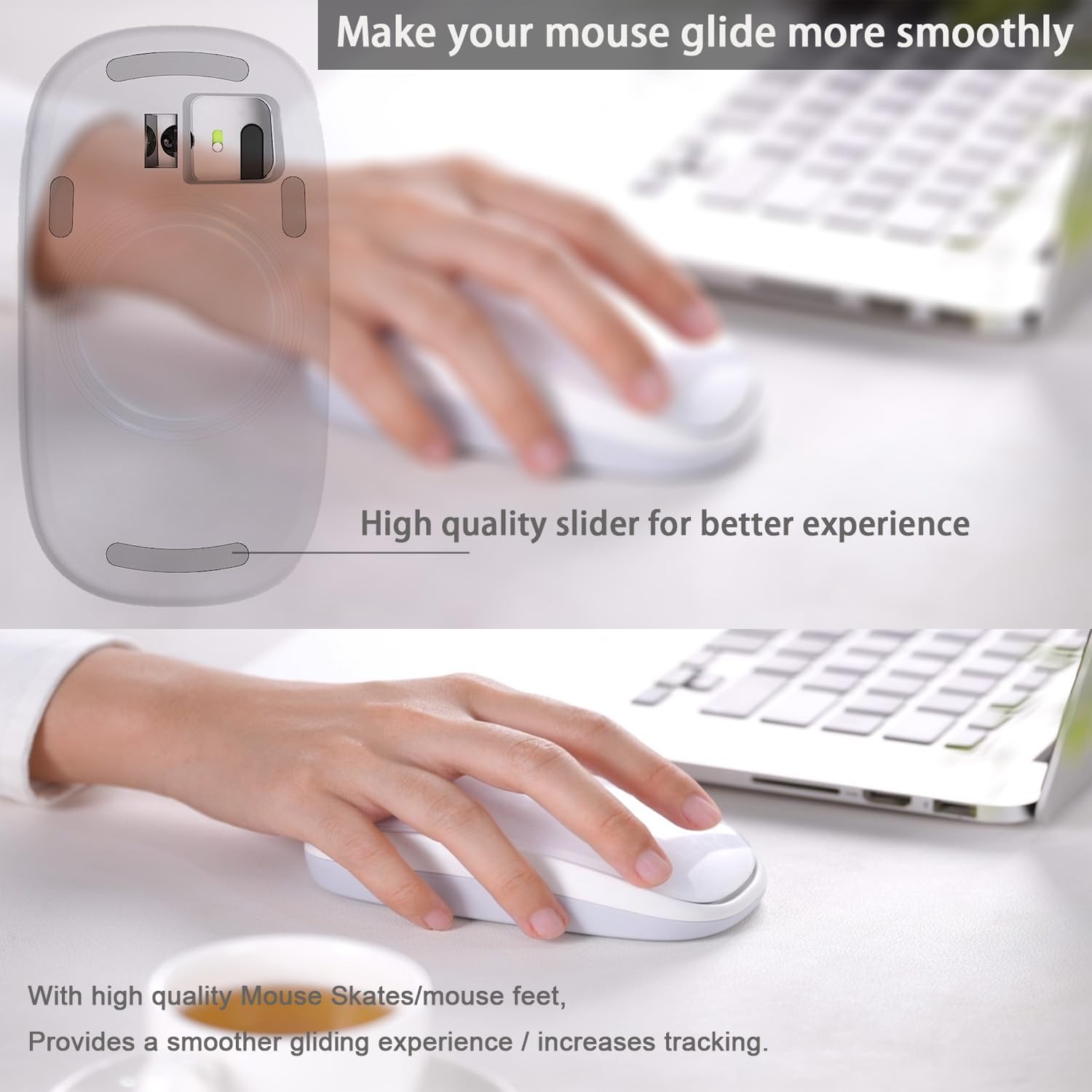 Paquete de 2 stents ergonómicos de base de carga inalámbrica para Magic Mouse de 2 generaciones, accesorios perfectos para agarre ergonómico,