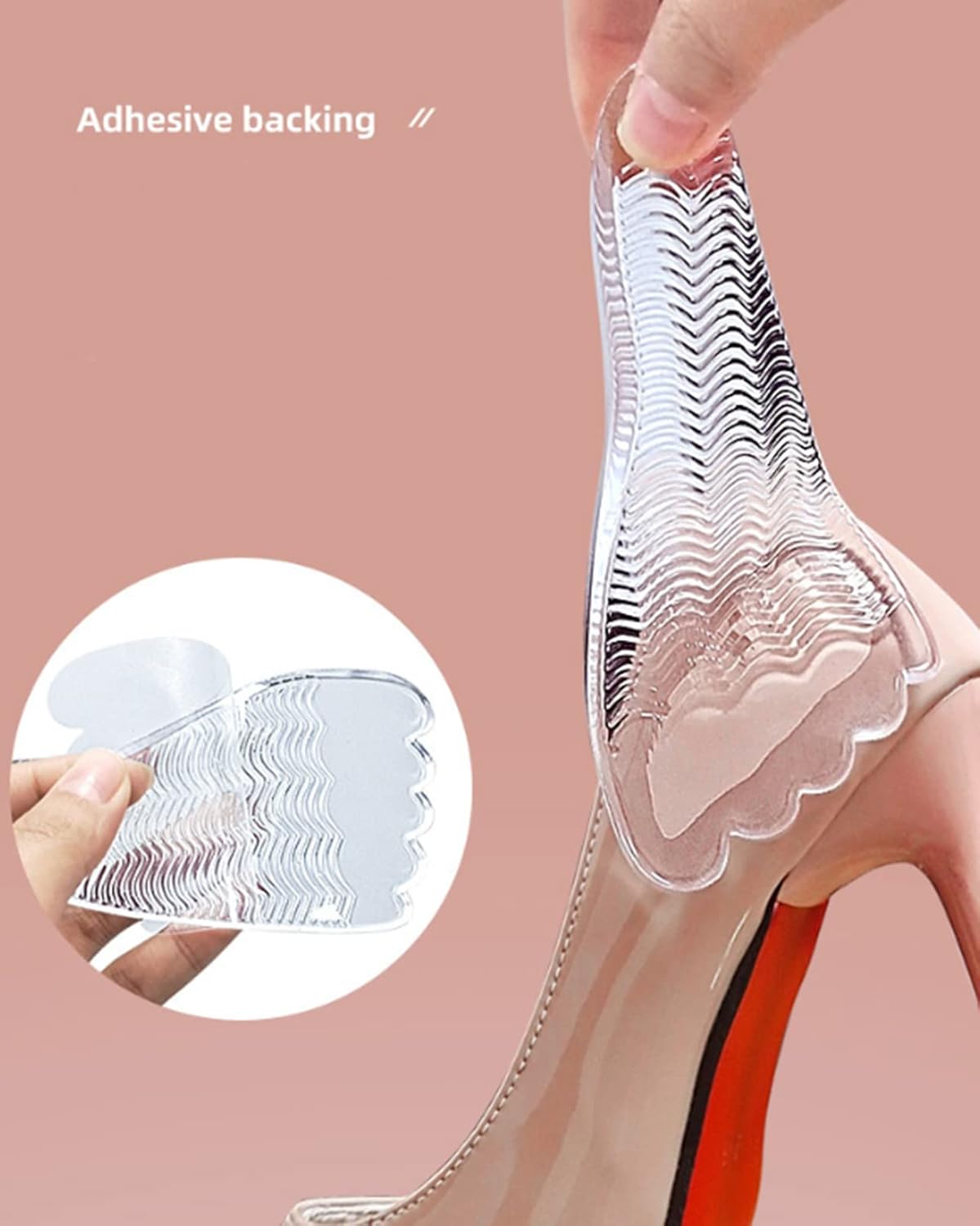 Cojines de bola de pie con soporte de arco, almohadillas antideslizantes de gel suave para el talón, relleno de zapatos invisibles reutilizables