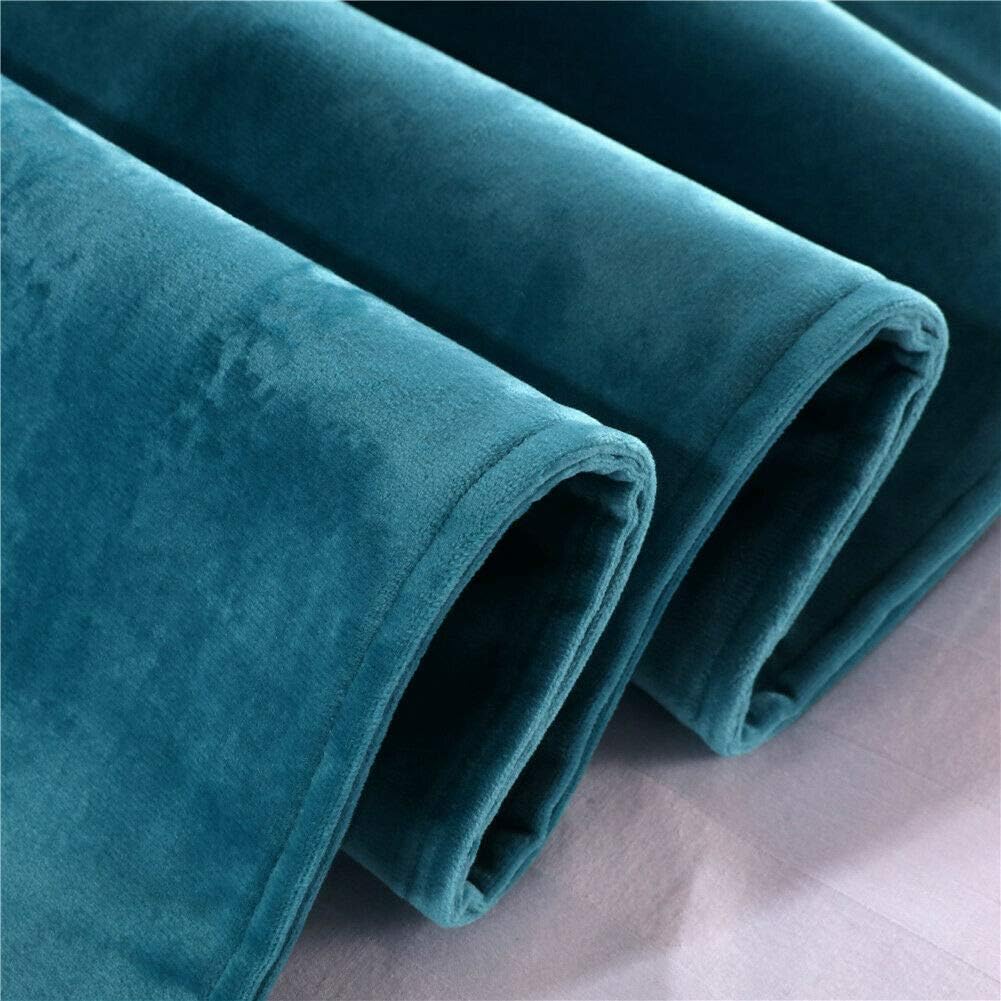 Pañuelo de terciopelo de lujo, toalla de cola de cama, decoración de ropa de cama para el hogar, hotel, dormitorio (857# azul cielo, 50 x 260 para