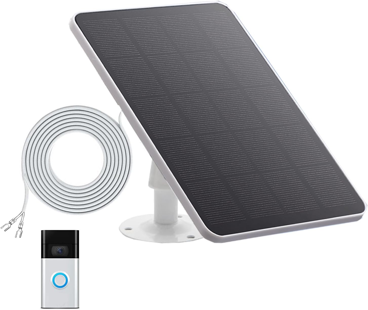 Panel solar de 3 W compatible con anillo, timbre de video, timbre de video 3, timbre de video 3 Plus, timbre de video 4, timbre de video a batería