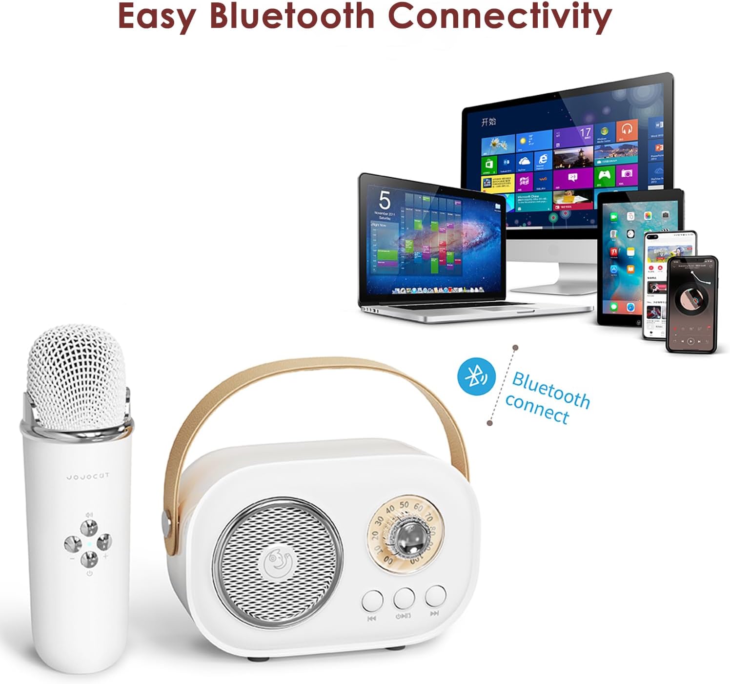 Mini máquina de karaoke, altavoz portátil de karaoke Bluetooth para niños y adultos con micrófono inalámbrico, pequeño sistema de karaoke, regalos