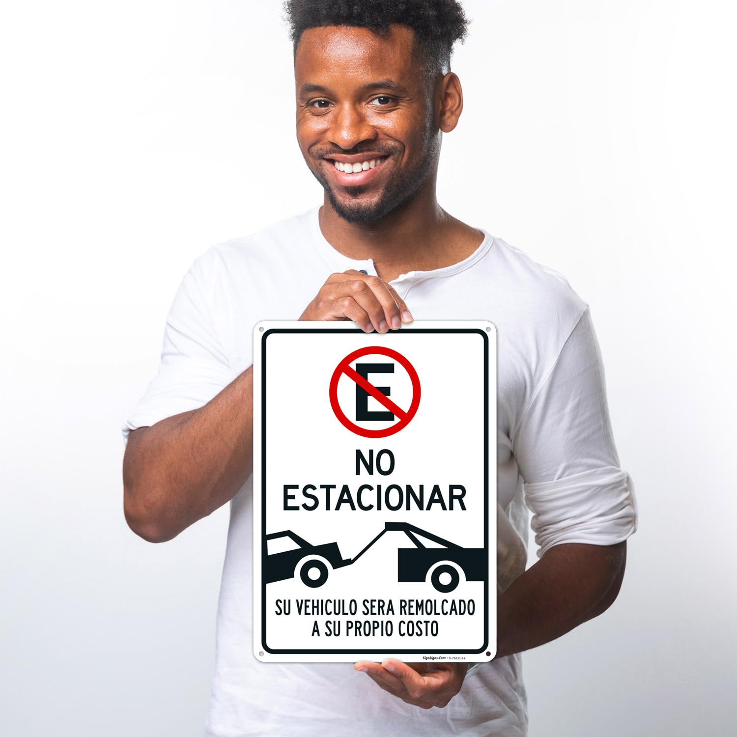 Letrero en español Do Not Parking Vehicle Will Be Towed Away at Owner Expense, 10 x 14 pulgadas, aluminio 040, resistente a la decoloración,