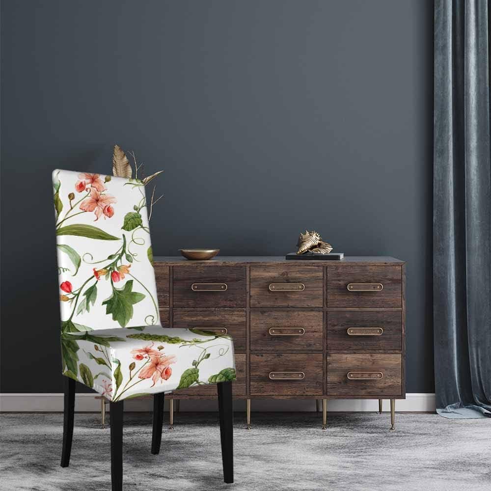 Funda de asiento de silla de orquídea tropical acuarela, follaje de palmera, plantas exóticas, poliéster, decoración elástica para el hogar,