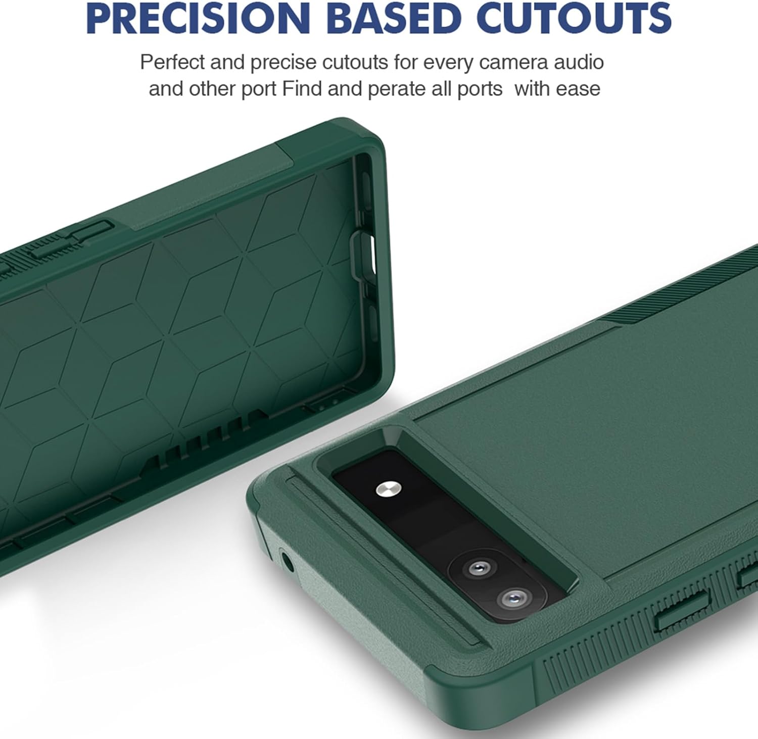 Funda para Google Pixel 6A, funda de teléfono Dual Guard Pixel 6A, carcasa rígida de silicona híbrida a prueba de golpes, funda protectora de cuerpo