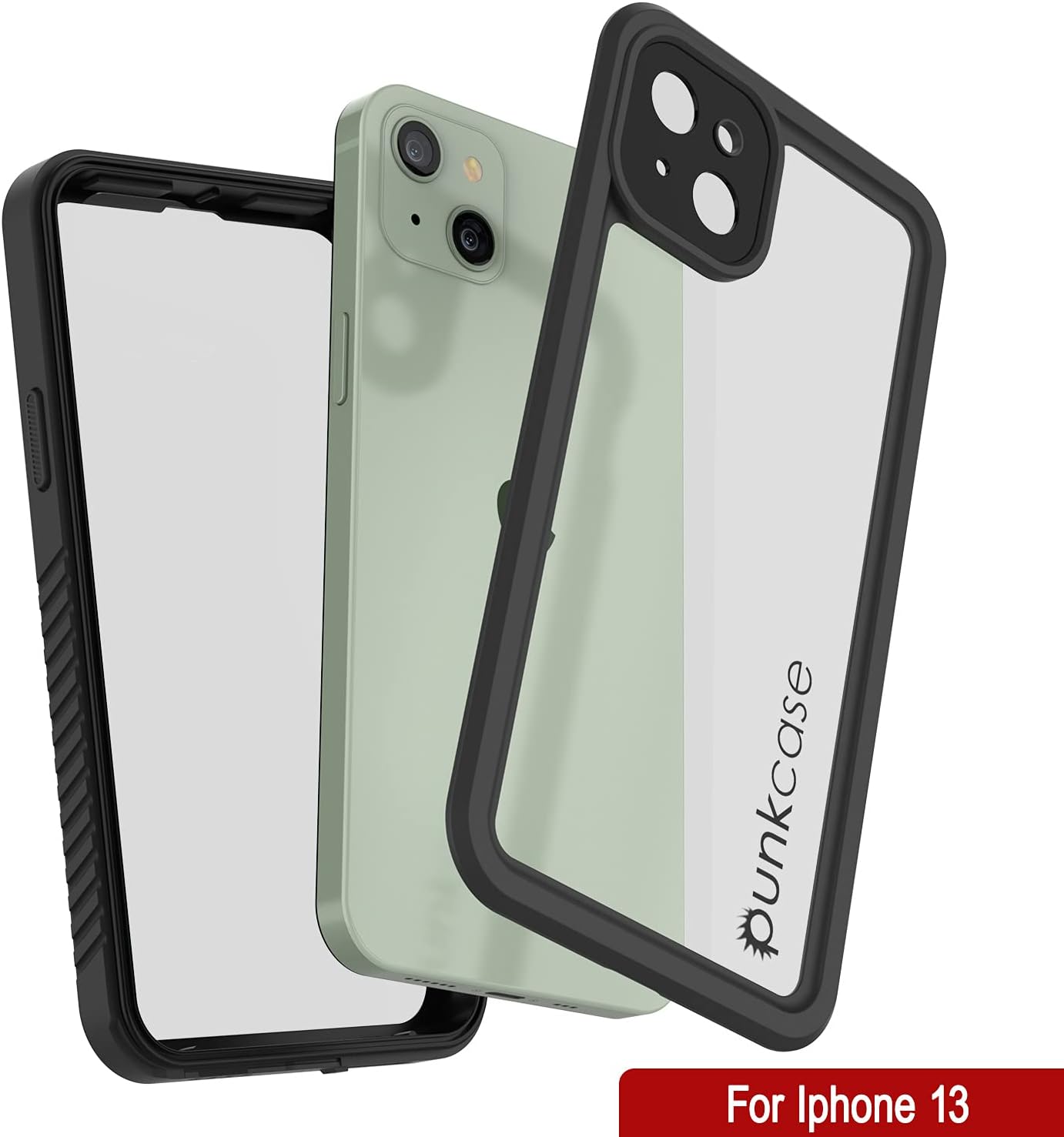 Punkcase Funda impermeable para iPhone 13 serie extrema ajuste delgado certificado IP68 a prueba de golpes a prueba de nieve con protector de
