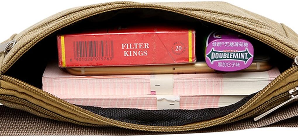 Riñonera unisex de 8.7 pulgadas, 4.7 pulgadas, 12.6 pulgadas, 0.4 pulgadas, bolsa de viaje resistente al desgaste, cintura para senderismo,