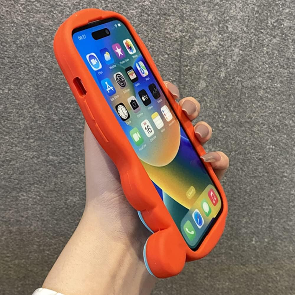 Funda de silicona para iPhone 12 Pro Max de 6.7 pulgadas, funda de teléfono de sirena roja Kawaii 3D, funda gruesa a prueba de golpes, suave, retro,