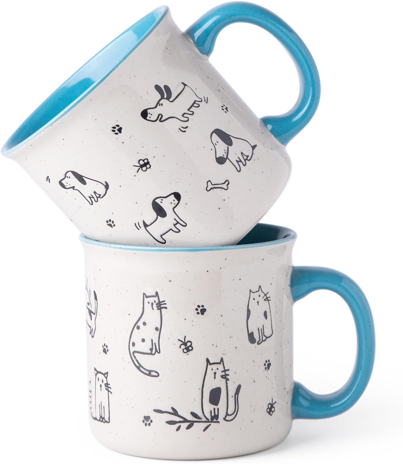 AmorArc Juego de 2 tazas de café de cerámica grandes de 22 onzas, tazas de gran tamaño con mango grande para hombres, mujeres, papá, mamá, taza