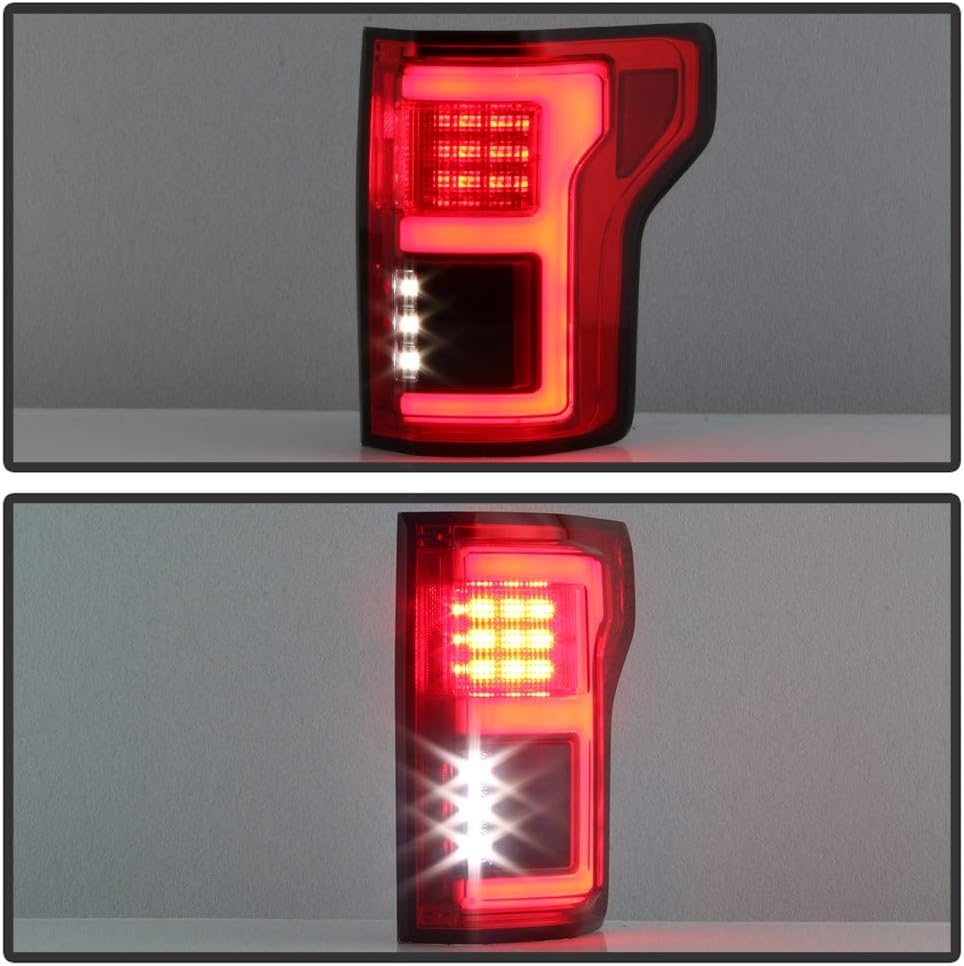 ACANII – Para 2015 2016 2017 Ford F150 camión wsensor de punto ciego rojo claro completo LED luz tubo luces traseras lámparas de freno