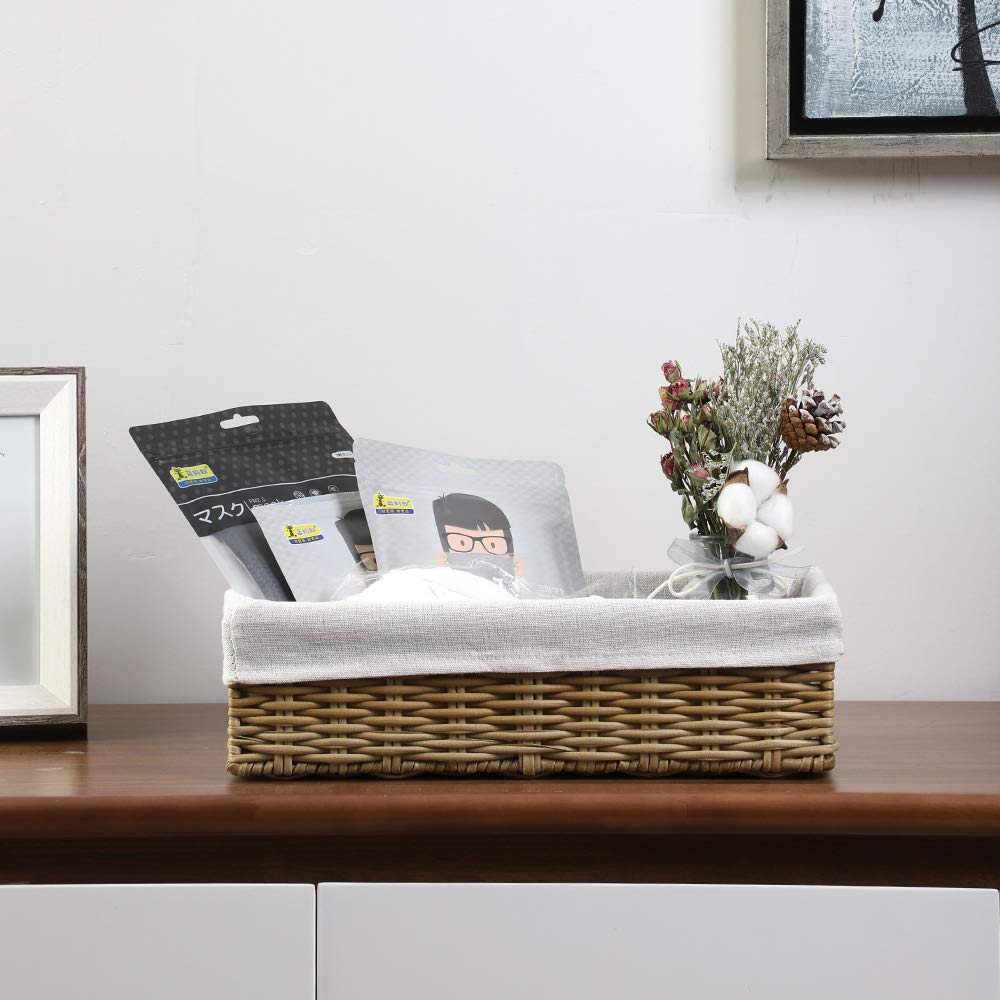 HOSROOME Cestas de mimbre de baño para organizar papel higiénico, cesta de almacenamiento para tanque de inodoro, cesta decorativa para armario,