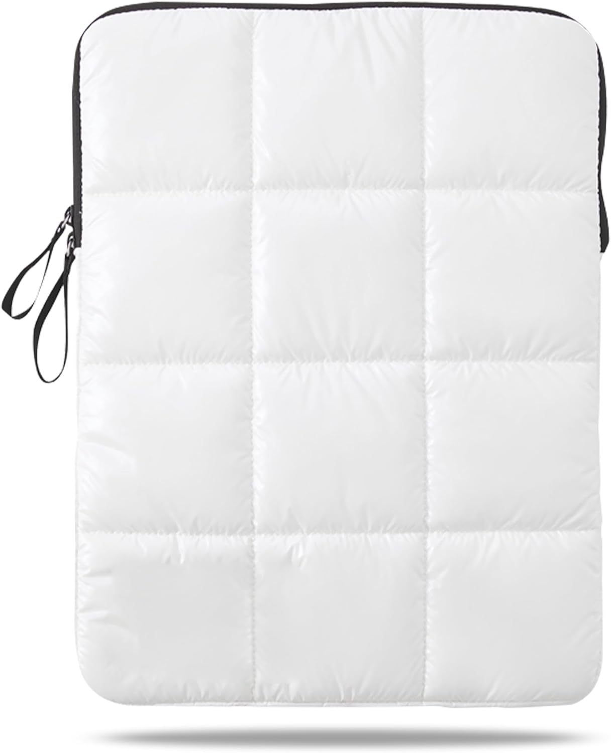 Funda para laptop de 15 a 16 pulgadas, color blanco, bolsa de transporte impermeable para mujer, funda mullida para computadora de 15.6 HP,