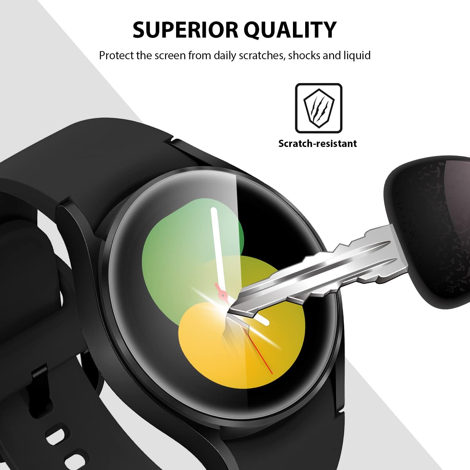 ZUSLAB Protector de pantalla de reloj compatible con Samsung Galaxy Watch 5 de 1.732 pulgadas 2022Watch 4 de 1.732 pulgadas 2021, paquete de 3 fácil