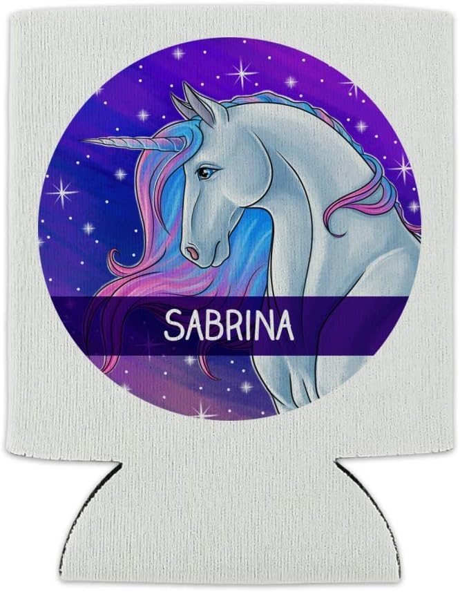 Personalizado personalizado majestuoso unicornio 1 línea lata enfriador – manga bebida Hugger plegable aislante titular