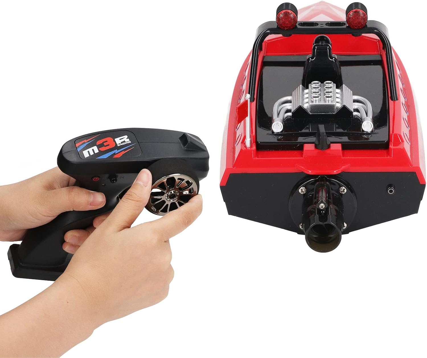 Barco a control remoto, barcos eléctricos recargables, anticolisión eléctrica de 262.5 ft RC Juguetes de vela de 9.9 mih de alta velocidad, mini