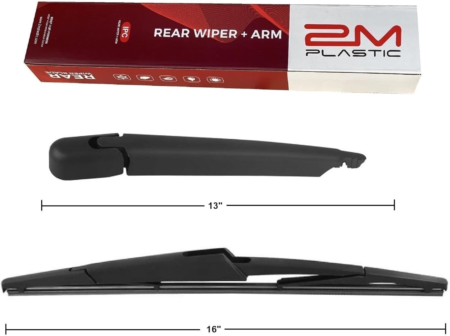 2M PLASTIC Reemplazo trasero del estilo del OEM de la fábrica de la cuchilla del brazo del limpiaparabrisas para KIA SEDONA 2006 – 2014