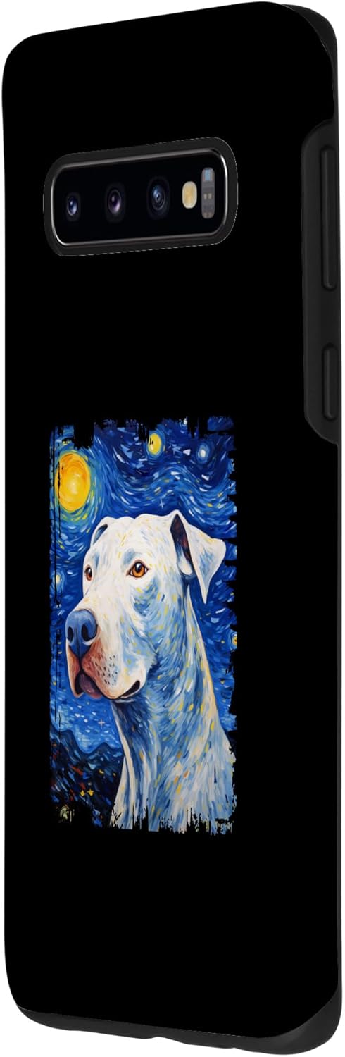 Galaxy S10 Dogo Argentino Dog Starry Night Painting Dog Mom Dad Case