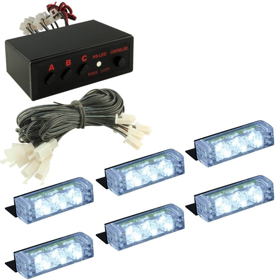 DIYAH Luces estroboscópicas de advertencia de peligro de emergencia LED de alta intensidad LED de alta intensidad para parabrisas de tablero
