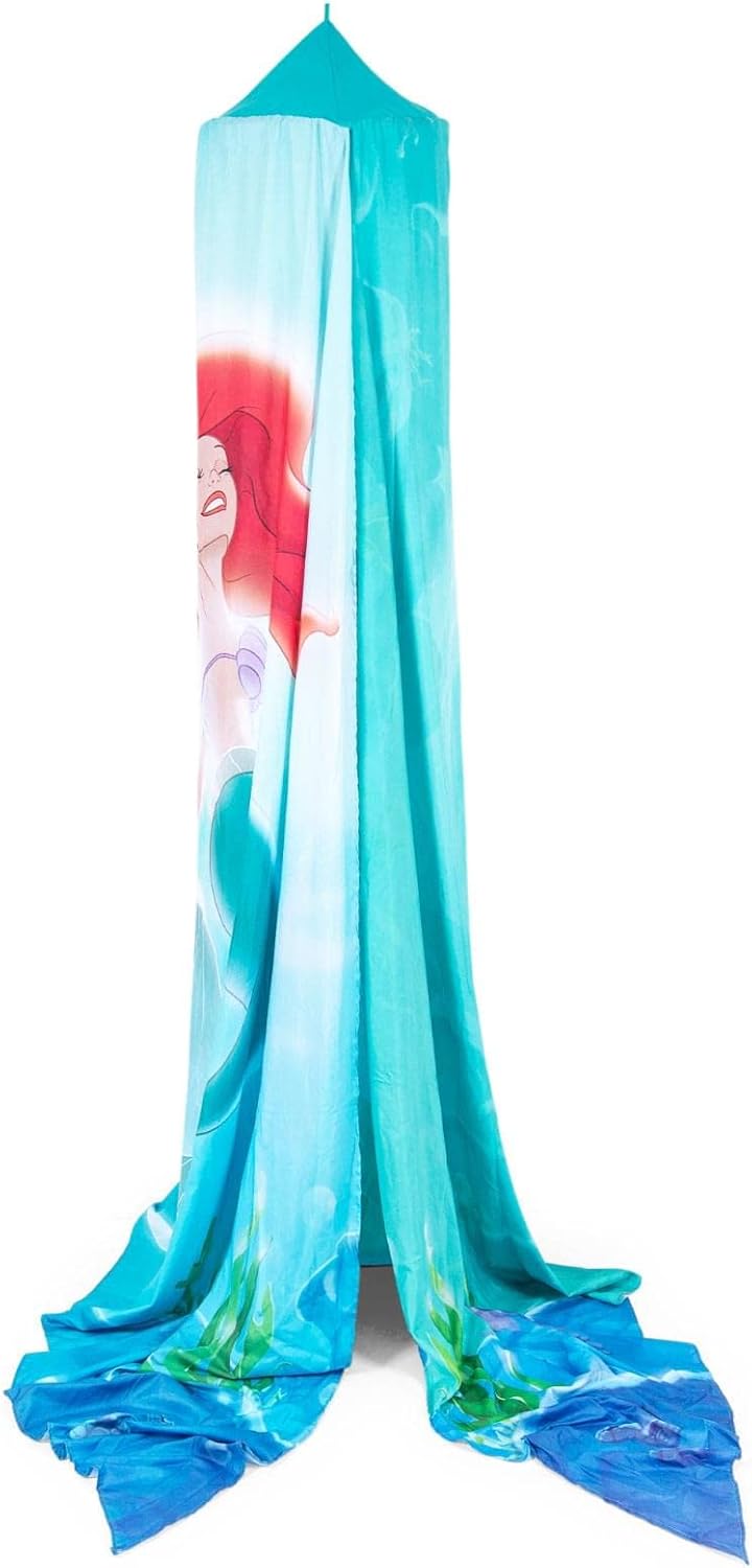 Disney – Cortinas para cama de niños con diseño Ariel de La Sirenita para techo, cubierta de mosquitera colgante para rincón de lectura, tienda de