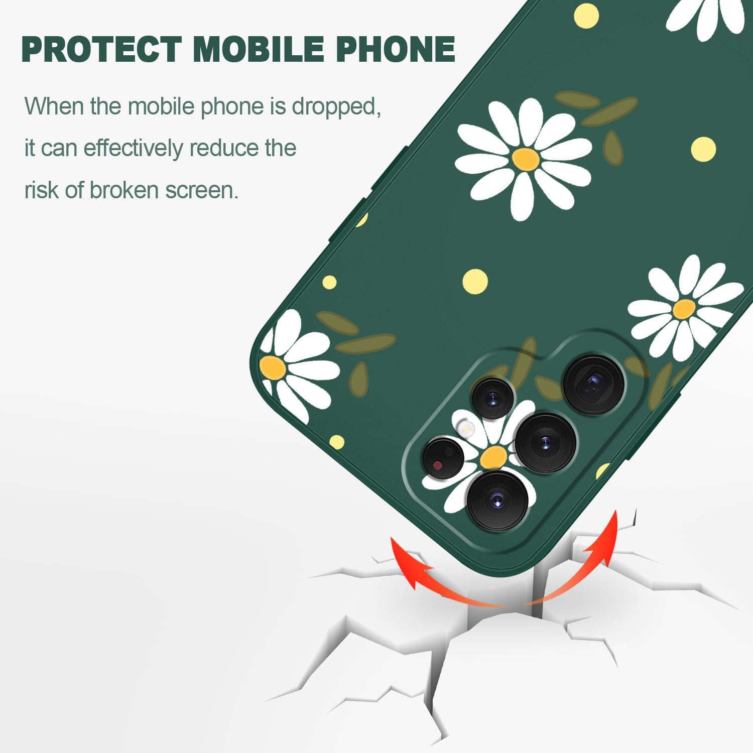 LEECG Funda para Samsung Galaxy S22 Ultra, funda para teléfono S22 Ultra, diseño de flores de moda, silicona suave, protección contra caídas de
