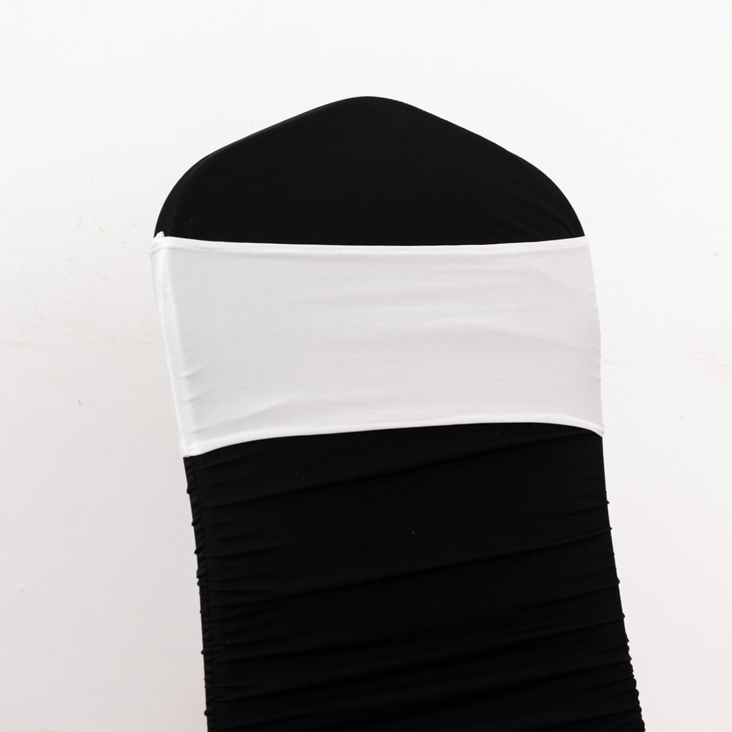 Efavormart – Paquete de 5 bandas para sillas de elastano blanco con hebillas de diamantes de imitación dorados, elegantes bandas elásticas para