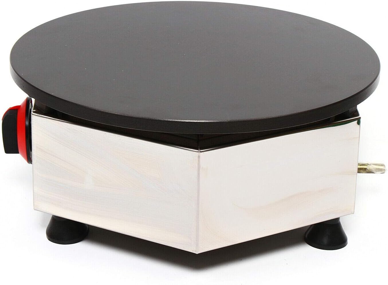 Máquina comercial para hacer crepas de gas, control de temperatura ajustable, mini máquina de panqueques de acero inoxidable, plancha de encimera de
