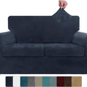 ZNSAYOTX – Funda de terciopelo de lujo de 3 piezas psofá con 2 cojines, suave, antideslizante, psofá biplaza, protector de muebles apto pmascotas, ZNSAYOTX – Funda de terciopelo de lujo de 3 piezas psofá con 2 cojines, suave, antideslizante, psofá biplaza, protector de muebles apto pmascotas,