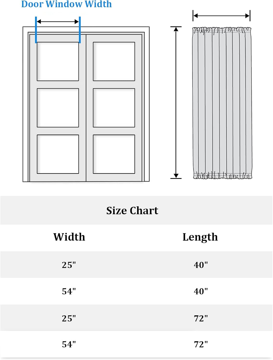 Cortinas de puerta francesa de Navidad para ventana de puerta, panel de cortina con bolsillo para barra con alzapaños para luz lateral delantera y