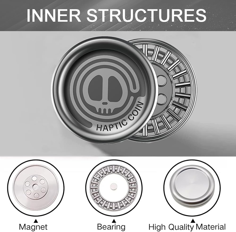 Juguetes deslizantes de monedas de metal, juguetes hápticos para adultos, deslizador magnético EDC, TDAH, autismo, juguetes sensoriales para aliviar