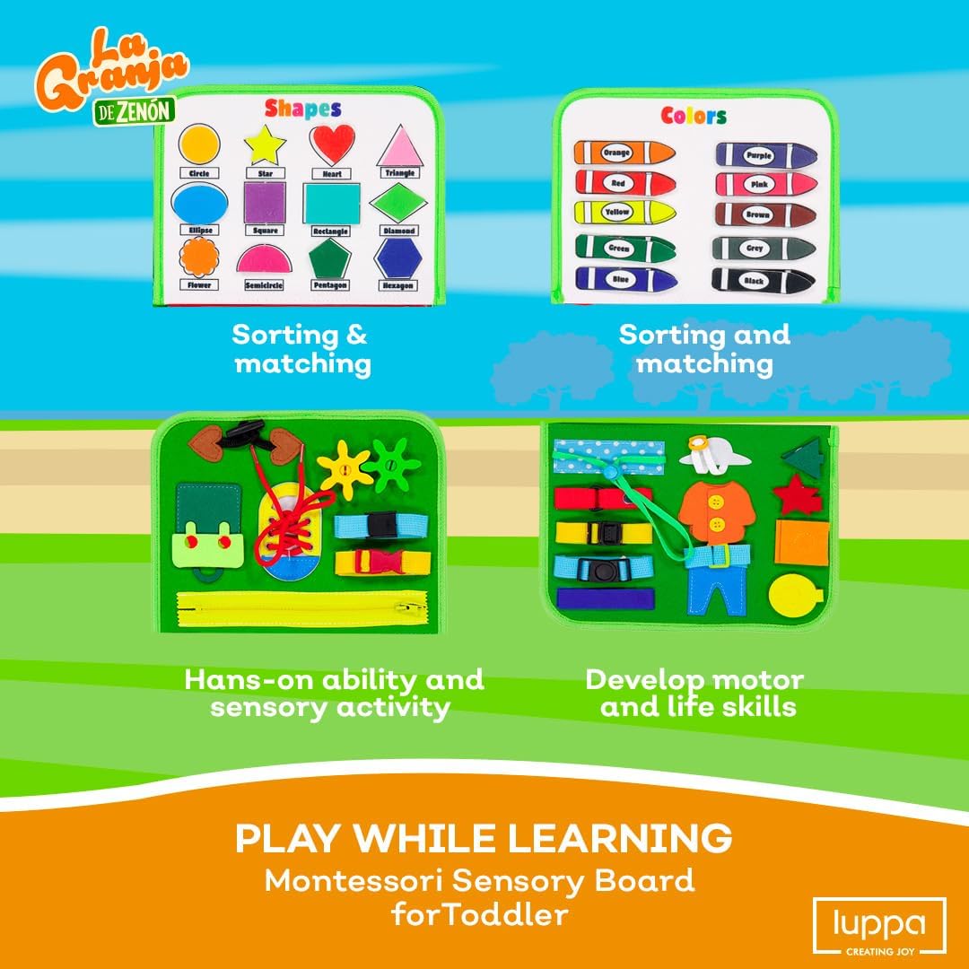 La Granja de Zenon Montessori Actividades Aprendizaje – Aprendizaje preescolar divertido con alfabeto y números, juguete educativo de viaje ideal