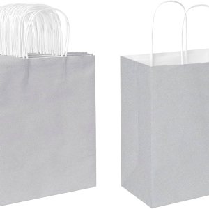 Oikss Paquete de 50 bolsas de papel medianas de 8 x 4.75 x 10 pulgadas con asas, bolsas de papel kraft a granel, bolsas de papel kraft para Oikss Paquete de 50 bolsas de papel medianas de 8 x 4.75 x 10 pulgadas con asas, bolsas de papel kraft a granel, bolsas de papel kraft para