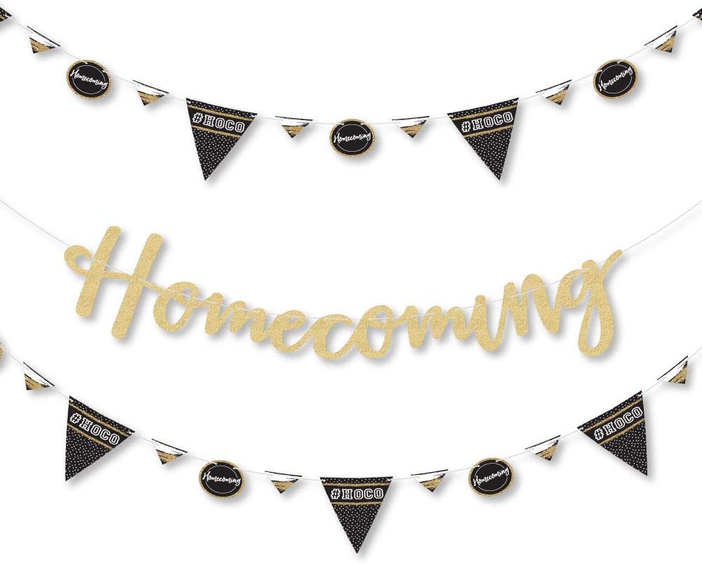 Big Dot of Happiness Hoco Dance – Decoración de pancarta de regreso a casa, 36 recortes de pancartas y letras de pancarta de regreso a casa con
