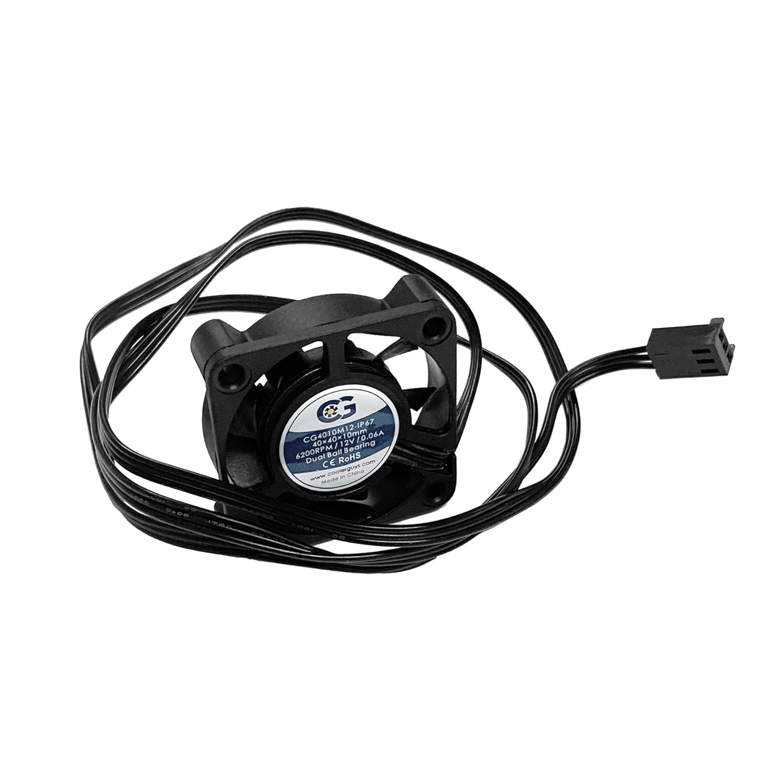 Coolerguys Ventilador IP67 impermeable 12vDC (velocidad media, 1.575×0.394 in)