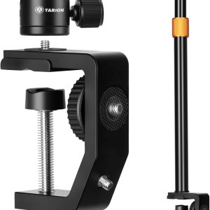 TARION Soporte de abrazadera C para cámara, soporte de escritorio con tornillo estándar de 14, cabeza de bola y varilla de extensión ajustable de TARION Soporte de abrazadera C para cámara, soporte de escritorio con tornillo estándar de 14, cabeza de bola y varilla de extensión ajustable de
