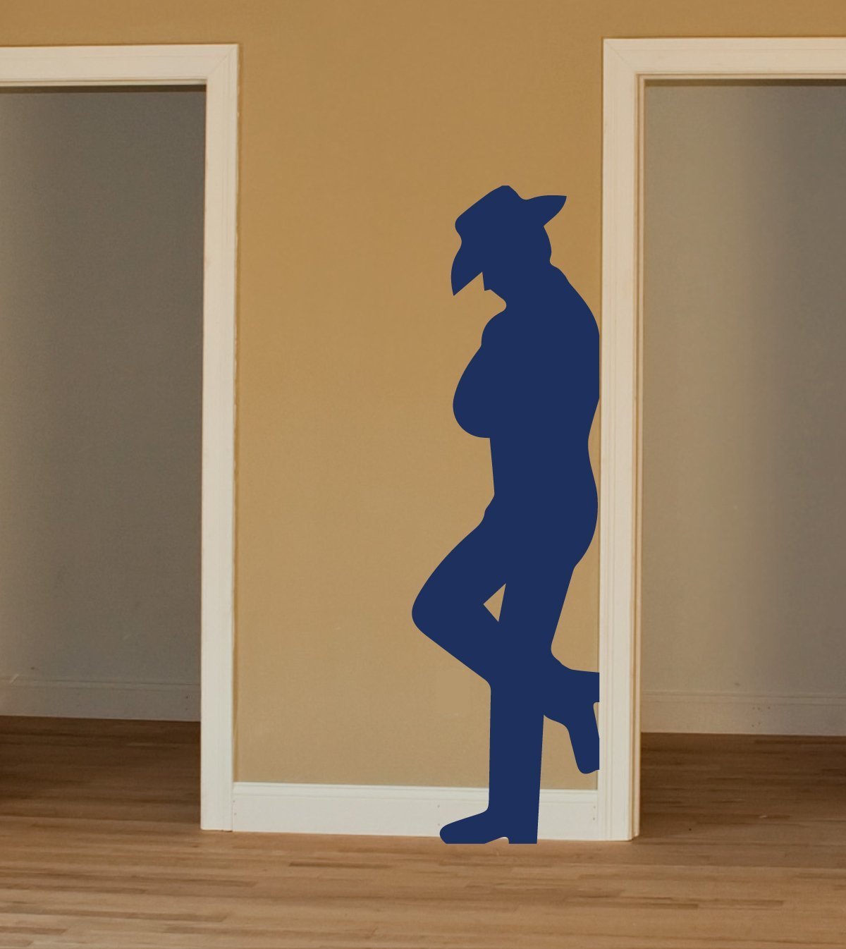 Cowboy Silhouette Decal – Leaning Wall Vinyl for Ranch or Farmhouse Decor for Living Room, Bedroom, Boys Room, Playroom, Man Cave