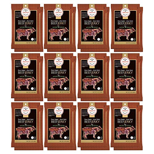 Aufschnitt Grass Fed Beef Jerky – Low Sodium, Certified Kosher – Halal and Keto Friendly – 24 Pack, Sweet Chipotle