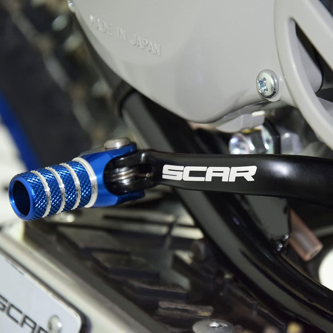 SCAR Plegable Palanca De Cambios Pedal De Cambio Forjado Compatible Con Yamaha YZ 65 85 YZ65 YZ85 99-24 – Azul
