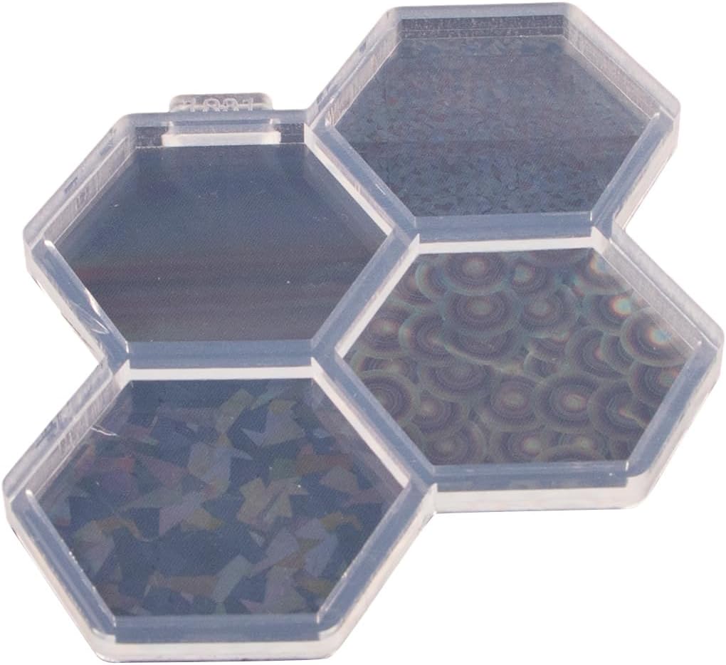 Molde de silicona holográfica con forma hexagonal de 1.7 pulgadas, molde de agarre para teléfono, moldes de resina epoxi, molde de enchufe de