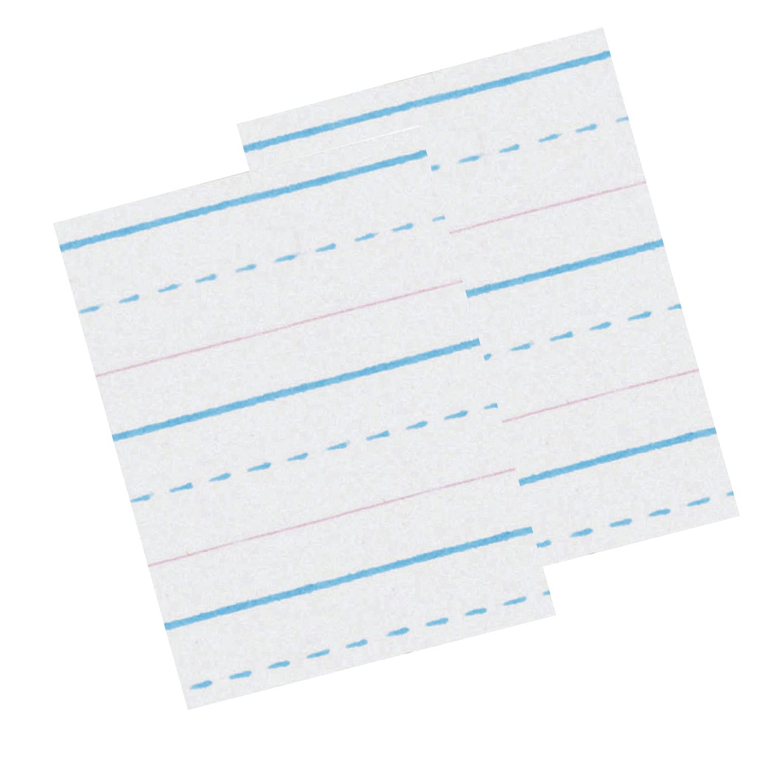 Zaner-Bloser Papel de escritura a mano de sulfito, línea media punteada, grado 2, 12 “x 14″ x 14″ a rayas de largo, 10-12″ x 8”, 500 hojas por