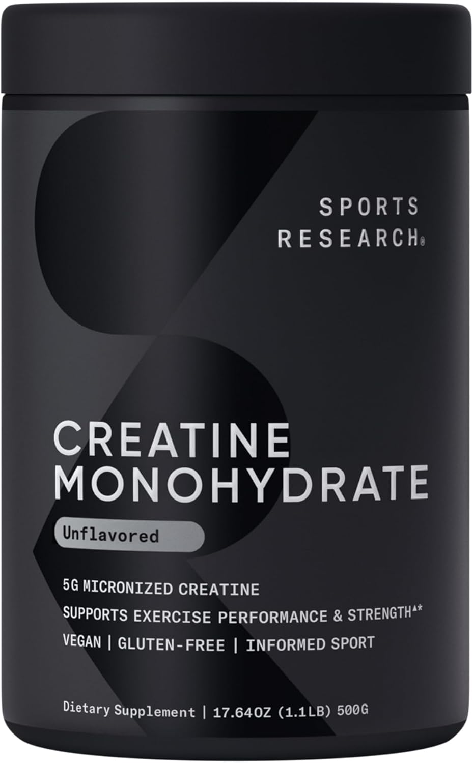 Sports Research Monohidrato de creatina – Gana músculo magro, mejora el rendimiento y la fuerza y apoya la recuperación del entrenamiento – 0.18 oz