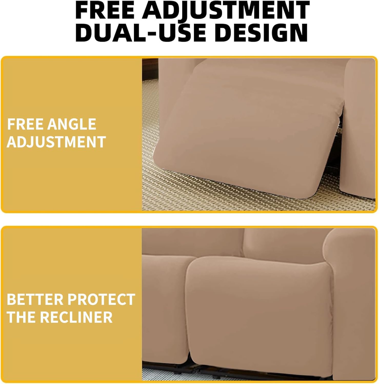 HDCAXKJ Funda reclinable 100% impermeable de 4 piezas para sillas reclinables grandes, fundas elásticas para sillas reclinables con brazos, fundas