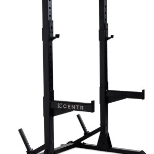 Centr Half Rack – Estante de acero de calibre 7 con ganchos en J, barra de dominadas y almacenamiento de peso, media rejilla para gimnasio en casa o Centr Half Rack – Estante de acero de calibre 7 con ganchos en J, barra de dominadas y almacenamiento de peso, media rejilla para gimnasio en casa o