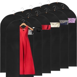 GoodtoU Fundas de traje, bolsas de ropa negras para viajes, 12 paquetes de bolsas de vestir para almacenamiento en el armario, bolsas de ropa de GoodtoU Fundas de traje, bolsas de ropa negras para viajes, 12 paquetes de bolsas de vestir para almacenamiento en el armario, bolsas de ropa de