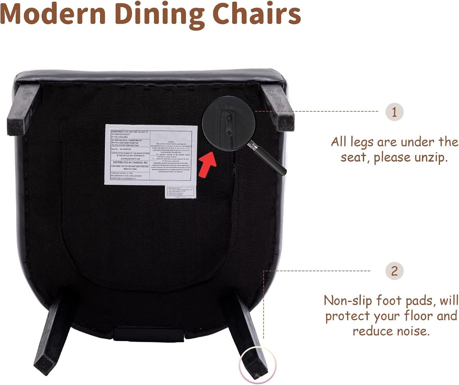 Shunzhi Juego de 2 sillas de comedor tapizadas de piel sintética, modernas de mediados de siglo, sillas de comedor de ratán estilo granja, sillas