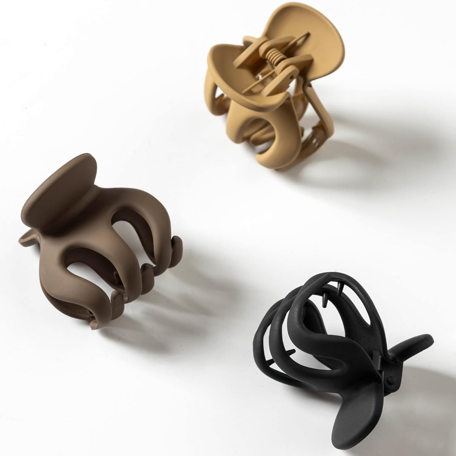 Kitiin Pinzas pequeñas de garra para mujer, soporte para cola de caballo alta para niñas, lindas pinzas para el cabello fino, pinzas parciales de