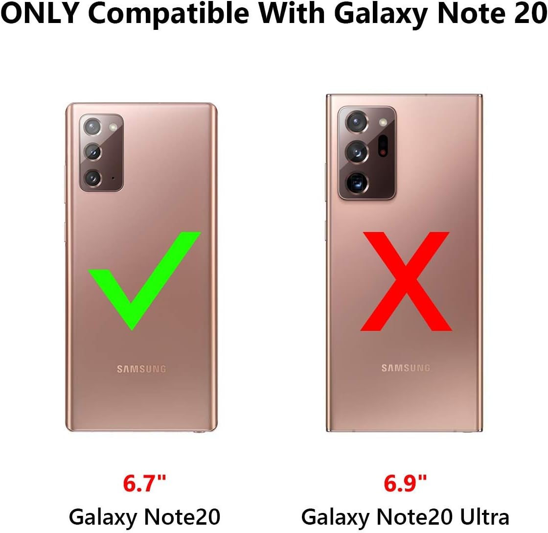 Vofolen Funda para Galaxy Note 20 5G Wallet 4-Card Flip Cover Soporte para tarjeta de crédito Ranura de identificación Bolsillo oculto de doble capa