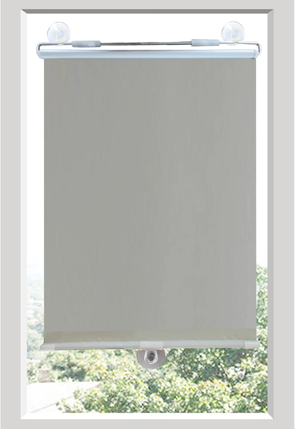 Persianas enrollables opacas con ventosas, cortinas opacas sin taladrar, persianas enrollables retráctiles para ventanas y puertas, protector