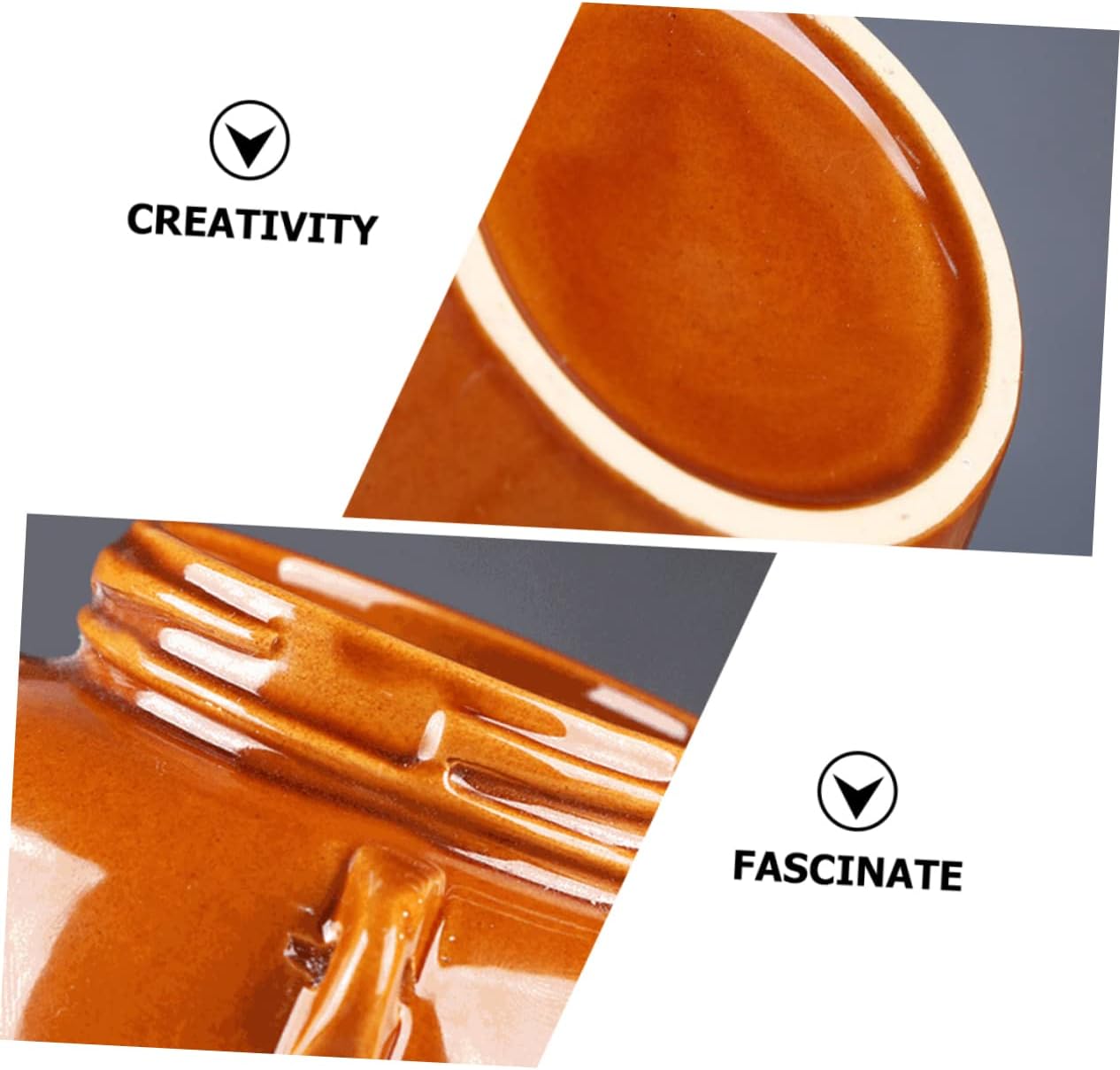 YARNOW Olla de decapado Tarro de cerámica hermético Kimchi coreano Recipientes de comida china con tapa Recipiente pequeño de cerámica Contenedores