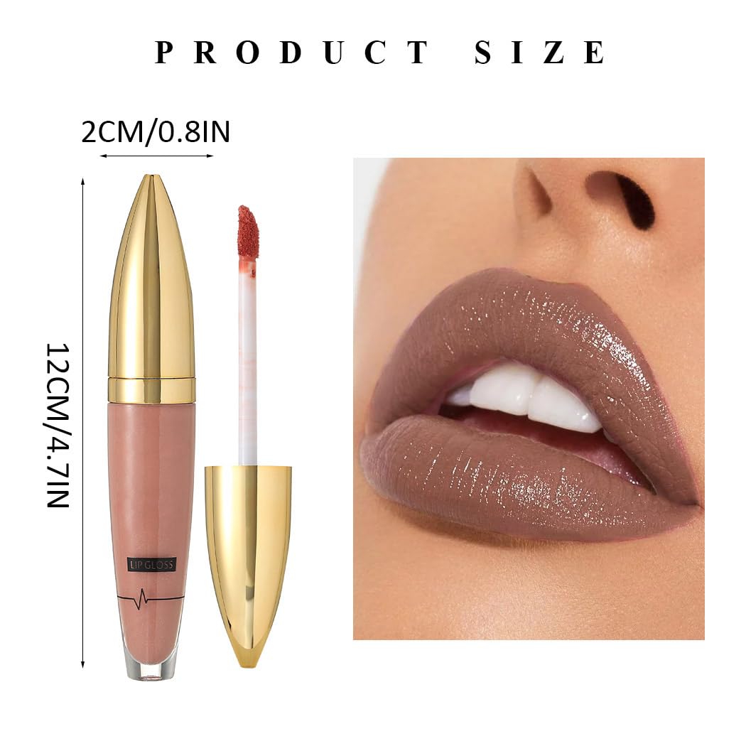 Lápiz labial líquido con purpurina mate, brillo de labios de alto pigmento, labios de fiesta, maquillaje para mujeres y niñas, paquete de 1 (nude)