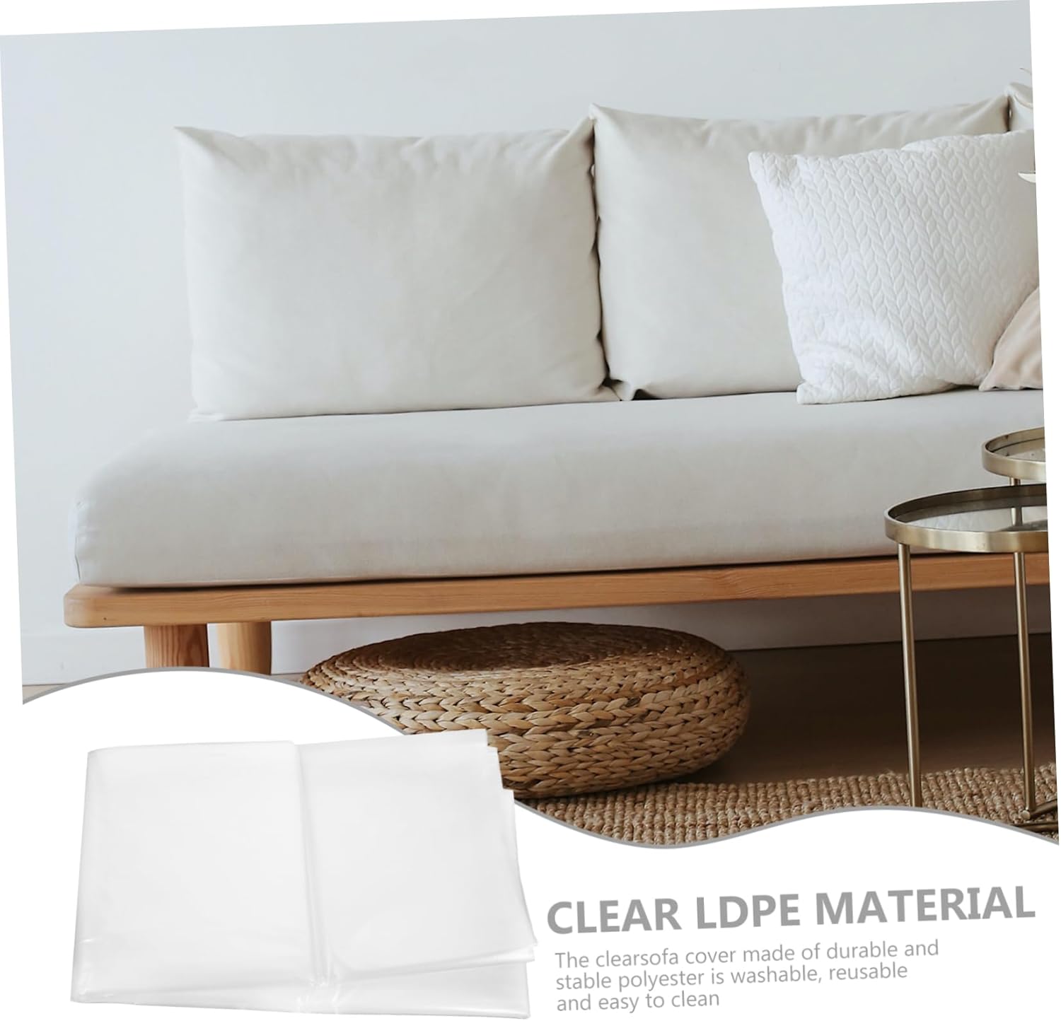ARTIBETTER Funda de plástico para sofá, 2 piezas, para exteriores, para almacenamiento de cojines para exteriores, bolsas de mudanza extra grandes,